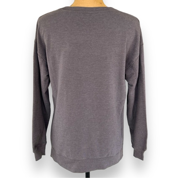 Wildfox Statement Sweatshirt Easy Does It XS Split Sides Charcoal Gray Rainbow - Picture 5 of 11